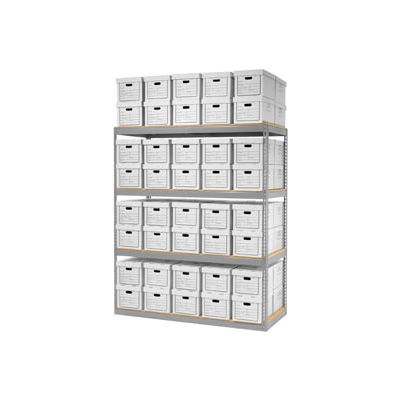 Global Industrial™ Record Storage Open With Boxes 72"W x 30"D x 84"H - Gray
