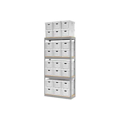 Global Industrial™ Record Storage Open With Boxes 42"W x 15"D x 84"H - Gray