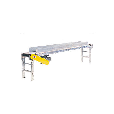 Omni Metalcraft Powered 20"W x 20'L Belt Conveyor with 6"H Side Rails BHSE20-0-22-F60-0-0.5-4-SIDES