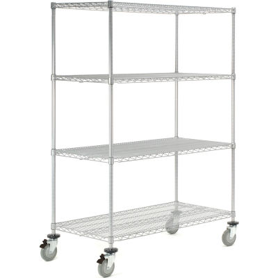 Nexelate Wire Shelf Truck 60x24x80 1200 Pound Capacity With Brakes