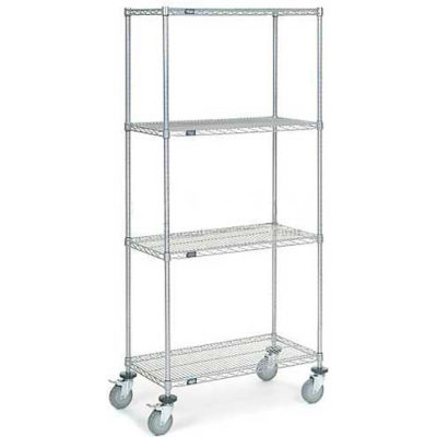 Nexel® Chrome Wire Shelf Truck 36x18x80 1200 Pound Capacity