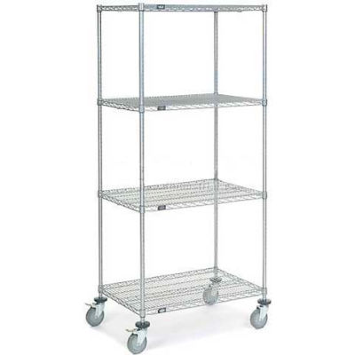 Nexel® Chrome Wire Shelf Truck 36x24x80 1200 Pound Capacity
