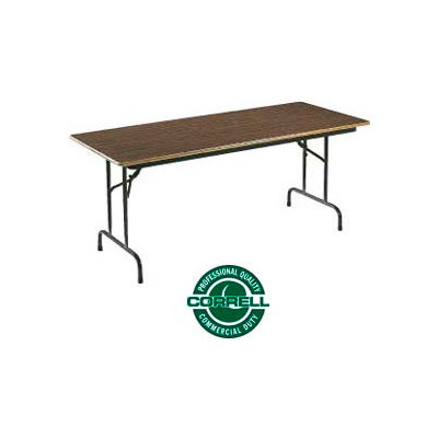 Correll Folding Table - Laminate - 30" X 60" - Walnut