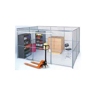 Wire Mesh Partition Security Room 10x10x8 with Roof - 2 Sides