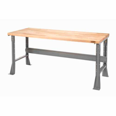 Global Industrial™ Flared Leg Workbench w/ Maple Square Edge Top, 48"W x 30"D, Gray