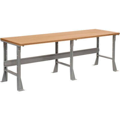 Global Industrial™ Flared Leg Workbench w/ Shop Top Square Edge, 96"W x 36"D, Gray