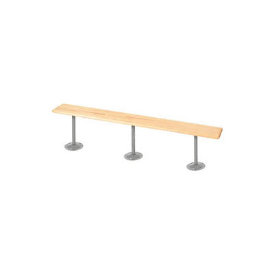 Global Industrial Locker Bench Hardwood Top w/Steel Tube Pedestals, Bolt Down 120 x 9-1/2 x 17