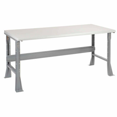 Global Industrial™ Flared Leg Workbench w/ Laminate Safety Edge Top, 72"W x 36"D, Gray