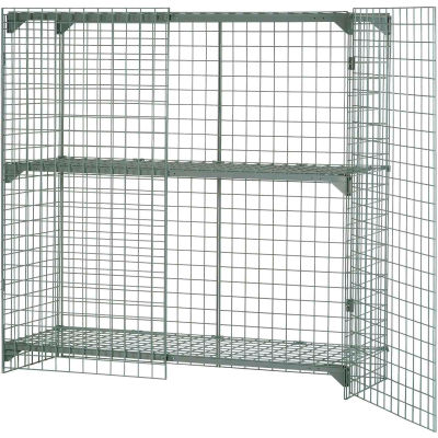 Global Industrial™ Wire Mesh Security Cage Locker, 48"Wx24"Dx36"H, Gray, Unassembled