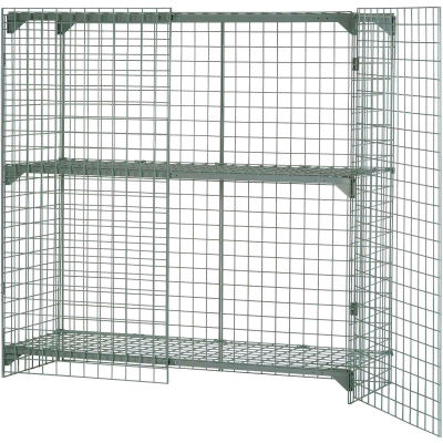 Global Industrial Wire Mesh Security Cage Locker, 48"Wx36"Dx48"H, Gray, Unassembled