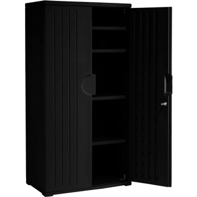 Cabinets | Plastic | Plastic Storage Cabinet 36x22x72 - Black ...