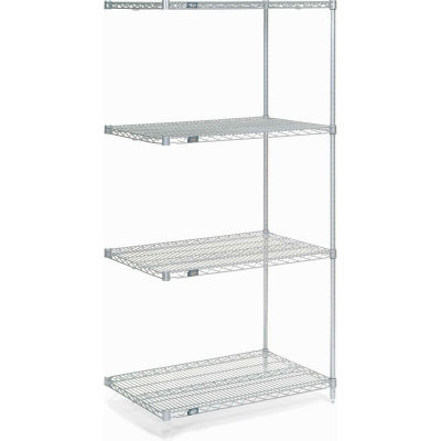 Nexel® Chrome Wire Shelving Add-On - 48"W x 36"D x 86"H