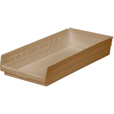 Global Industrial Plastic Nesting Storage Shelf Bin 11-1/8"W x 23-5/8"D x 4"H Beige - Pkg Qty 6