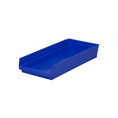 Global Industrial Plastic Nesting Storage Shelf Bin 11-1/8"W x 23-5/8"D x 4"H Blue - Pkg Qty 6