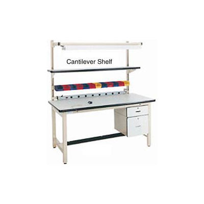 72"L x 12"D Plastic Laminate Cantilever Shelf - Beige for Pro-Line Workbench