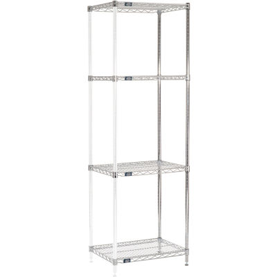 Nexel® Chrome Wire Shelving Add-On - 24"W x 18"D x 74"H