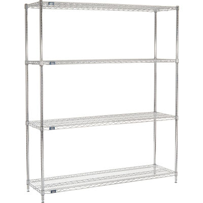 Nexel® Chrome Wire Shelving Starter - 60"W x 18"D x 74"H