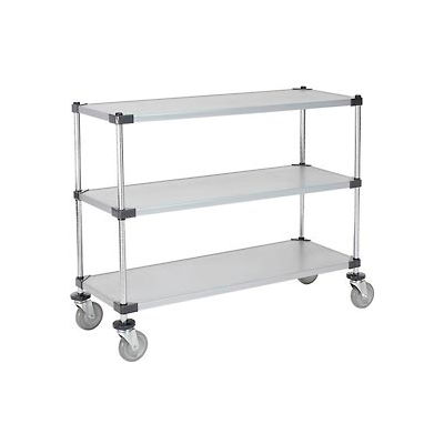 Nexel® Adjustable Solid Galvanized Shelf Cart 48x18 3 Shelves 800 Lb. Cap