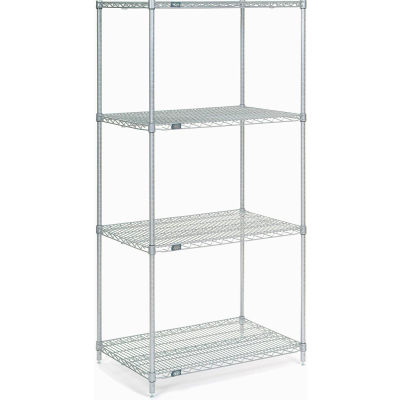 Nexel® Poly-Z-Brite® Wire Shelving Starter 30"W x 21"D x 74"H