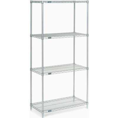 Nexel® Poly-Z-Brite® Wire Shelving Starter 36"W x 21"D x 74"H