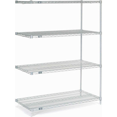 Nexel® Poly-Z-Brite® Wire Shelving Add-On 48"W x 24"D x 63"H