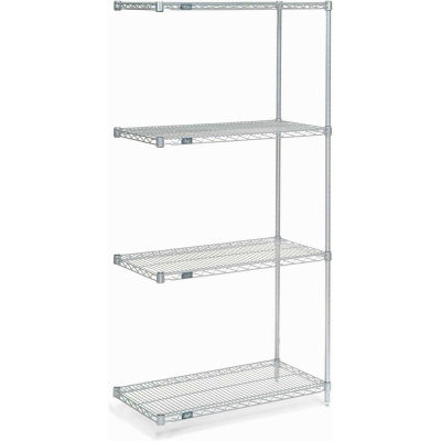Nexel® Poly-Z-Brite® Wire Shelving Add-On 36"W x 18"D x 86"H