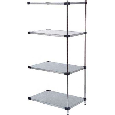 Nexel® Galvanized Steel Solid Shelving Add-On 48"W x 24" D x 63 "H