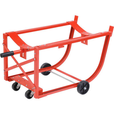 Easy-Steer Drum Cradle with 5" & 3" dia. Polyolefin Wheels for 55 Gallon Steel Drums