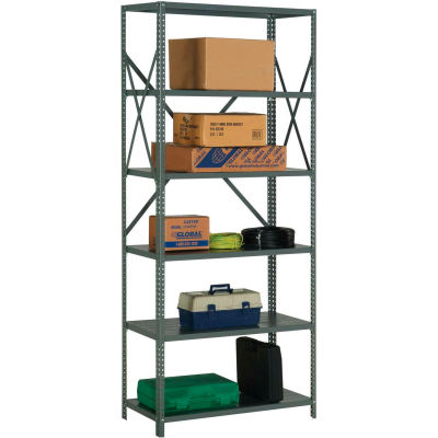 Steel Shelving 20 Ga 36"Wx18"Dx85"H Open Clip Style 6 Shelf