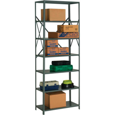 Steel Shelving 20 Ga 48"Wx30"Dx97"H Open Clip Style 7 Shelf