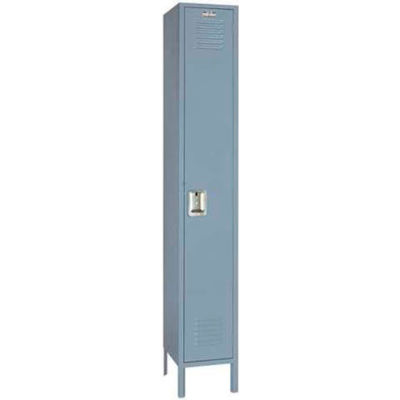 Lyon Single Tier 1 Door Steel Locker With Recessed Handle, 12"Wx18"Dx72"H, Gray, Assembled