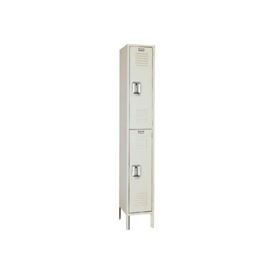 Lyon Locker PP5222SU Double Tier 12x18x36 1-Wide Recessed Handle Assembled Putty