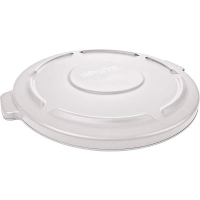 Rubbermaid® Flat Lid For 20 Gallon Brute Round Trash Container, White - 2619-60