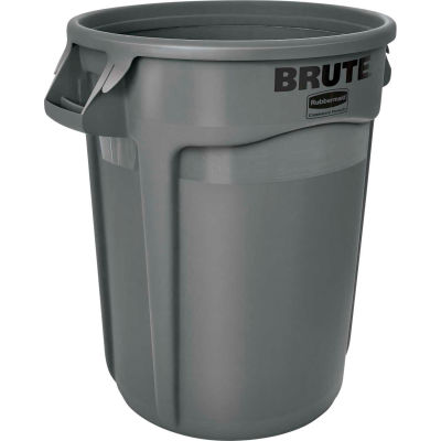 Rubbermaid Brute® 2632 Trash Container w/Venting Channels, 32 Gallon - Gray