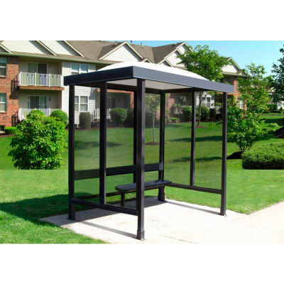 Smoking Shelter Dome Roof With Three Sided Open Front 7'6" x 5'