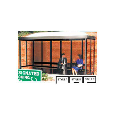 Smoking Shelter Dome Roof Three Sided With Open Front 15' x 5'