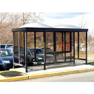Smoking Shelter Dome Roof Four Sided With Left And Right Front Opening 15' x 5'