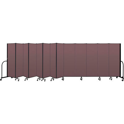 Screenflex Portable Room Divider 13 Panel, 6'H x 24'1"L, Fabric Color: Mauve