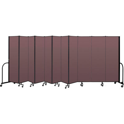 Screenflex Portable Room Divider 11 Panel, 6'8"H x 20'5"L, Fabric Color: Mauve