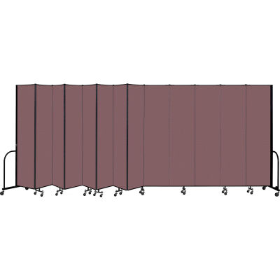 Screenflex Portable Room Divider 13 Panel, 8'H x 24'1"L, Fabric Color: Mauve