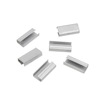 1/2' Set of 2 Partners Brand PPS1210SEAL Metal Poly Strapping Seals Open/Snap on Silver Pack of 1000 