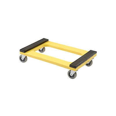 Global Industrial™ Plastic Dolly with Rubber Padded Deck - 4" Casters 1000 Lb. Capacity