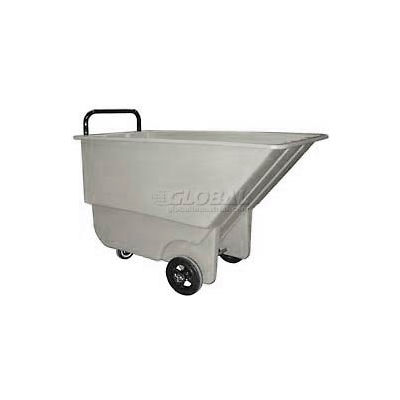 Bayhead Products Light Duty Plastic Tilt Truck, 1/3 Cu. Yd. Cap, 275 Lbs. Cap, Gray