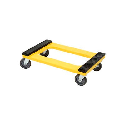 Global Industrial™ Plastic Dolly with Rubber Padded Deck 5" Casters 1200 Lb. Capacity