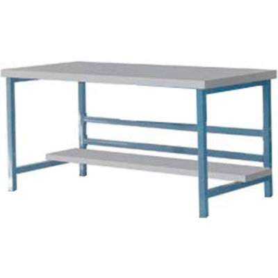 Stationary 60" X 30" Plastic Laminate Square Edge Workbench - Blue