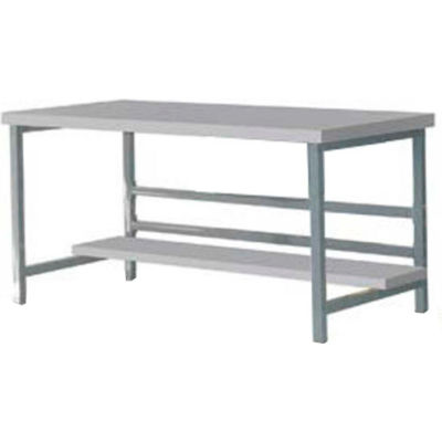 Stationary 72" X 36" Plastic Laminate Square Edge Workbench - Gray