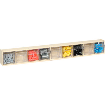 Quantum Tip Out Storage Bin QTB309 - 9 Compartments Ivory