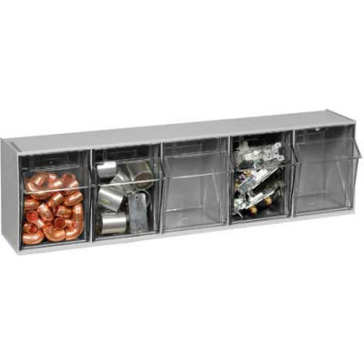 Quantum Tip Out Storage Bin QTB305 - 5 Compartments Gray