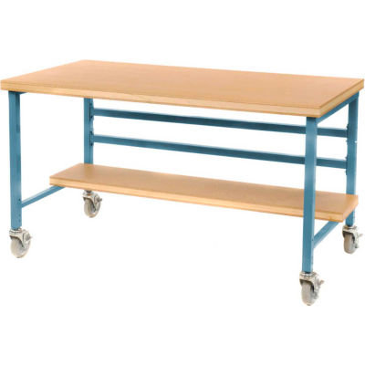 Mobile 60" X 30" Shop Top Workbench - Blue
