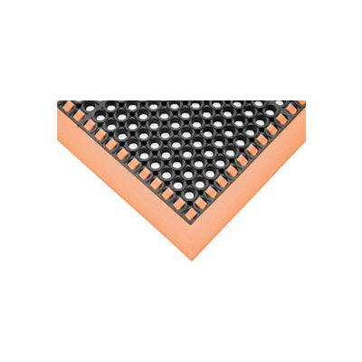 SafetyTruTred Hi-Vis Drainage Mat, 4-Sided Border, 7/8" Thick, 40"x40", Black/Orange